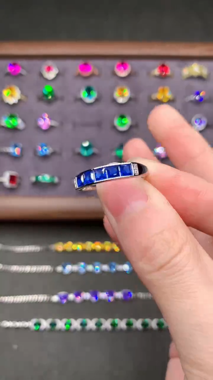 【闪购商品】蓝宝石戒指银S925镶嵌.......