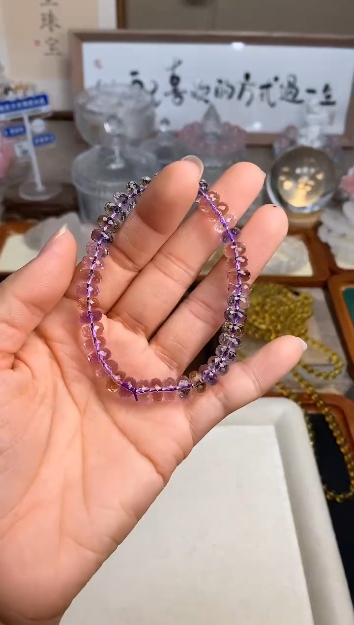 【闪购商品】水晶手链未镶嵌7m紫黄晶切面