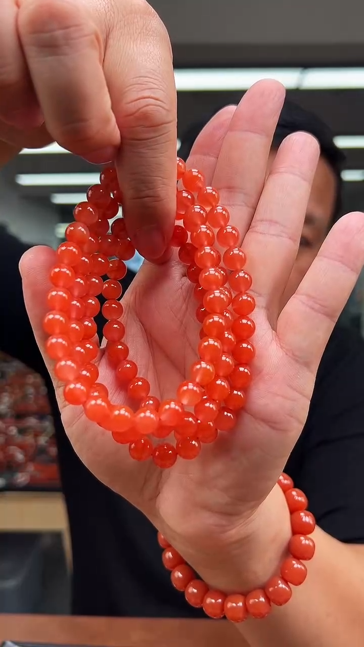 未镶嵌珠串南红玛瑙C29云南保山杨柳乡多圈8mm+