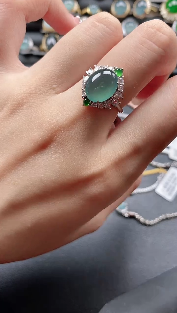 【闪购商品】翡翠戒指银S925镶嵌1111