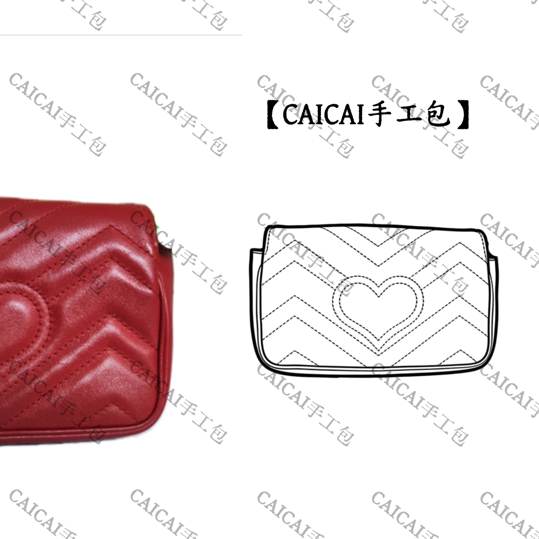 【CAICAI手工包】蒙蒙哒mini经典酒红色高品质菱格斜挎包【G03】