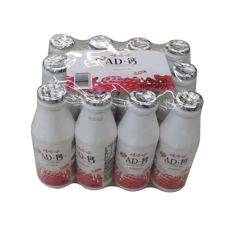 娃哈哈AD钙奶饮料草莓味 220g×4瓶×3排/包