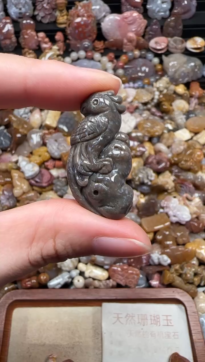 颈饰未镶嵌硅化珊瑚（珊瑚玉）593