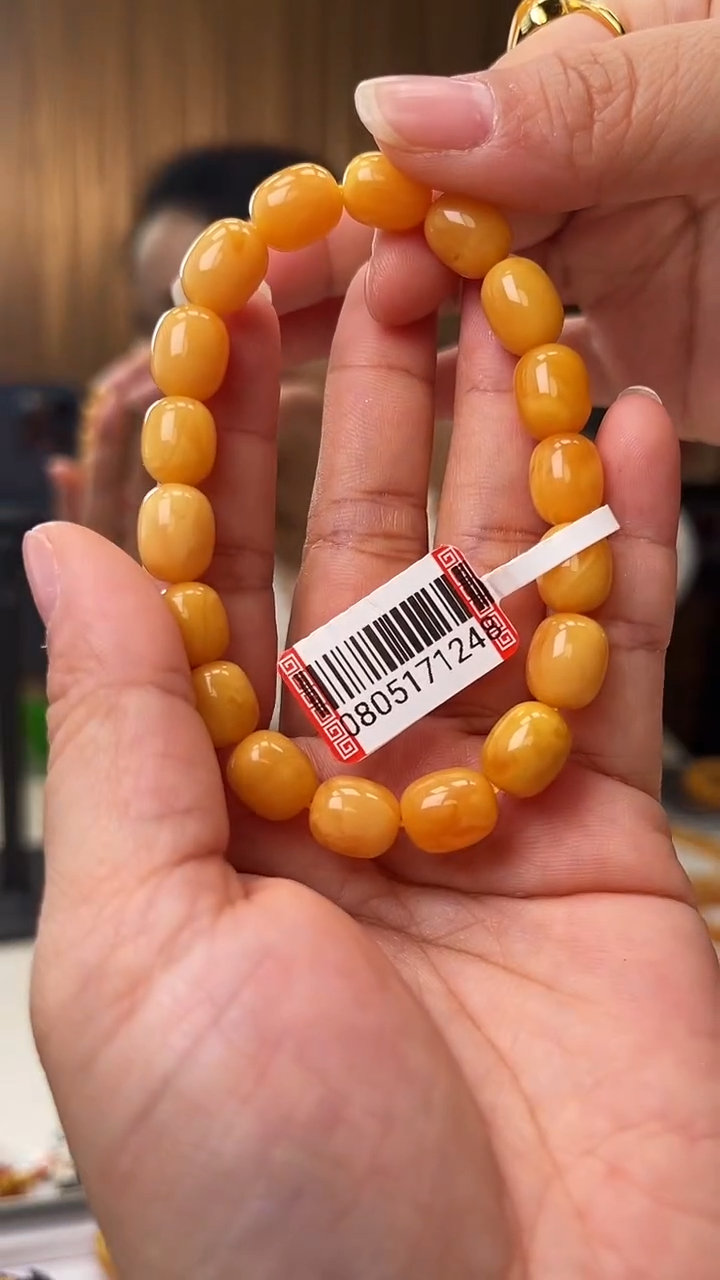 手链琥珀未镶嵌枣珠8mm