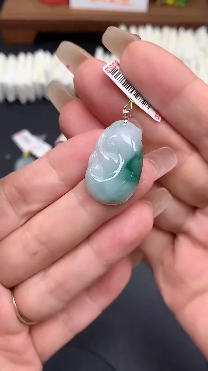 【闪购商品】翡翠18K金镶嵌吊坠(不含链)MS160778