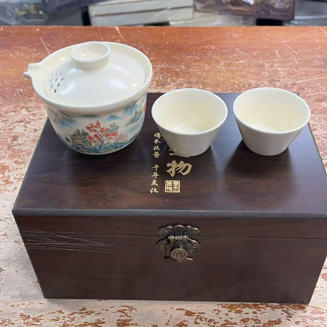 其他精品茶具@@@@@@@@@@@@@@@@@@@@@@@（不带礼盒）山水一壶两杯