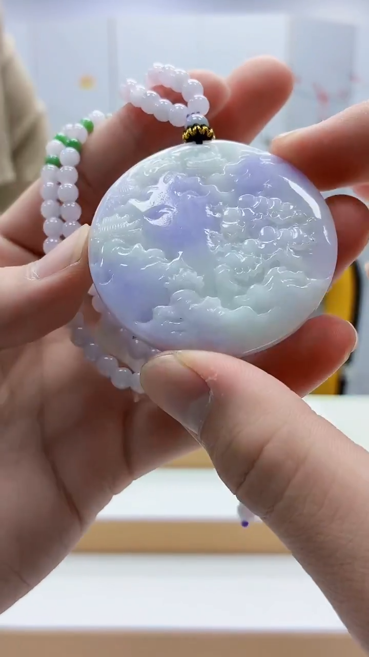 未镶嵌定制翡翠5167bb-毛货挂件56赠珠链