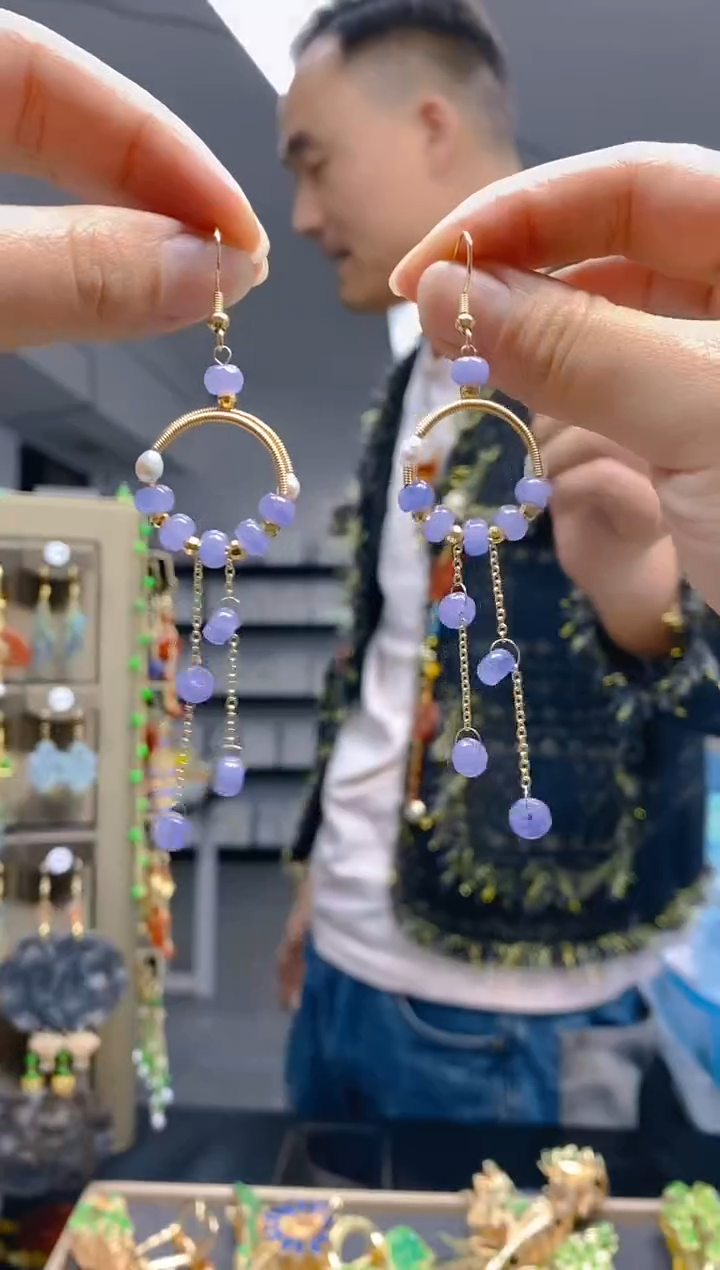 【闪购商品】翡翠耳饰合金0384翡翠耳钩