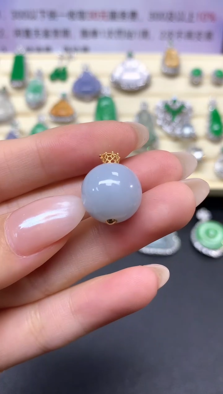 【闪购商品】翡翠吊坠(不含链)18K金镶嵌吊坠|150+30