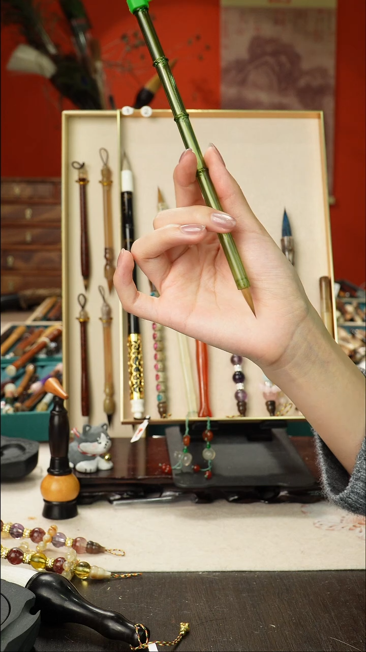 7号孤品高货毛笔链接 清水试笔 蘸墨不退