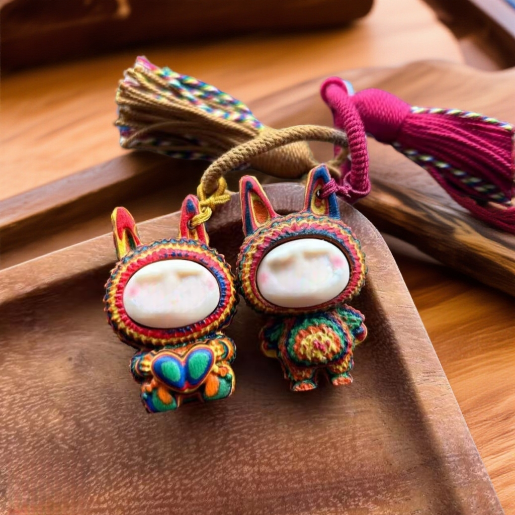 （拍一发二）爆款彩虹木挂件手机钥匙扣手工木制工艺品摆件创意送人