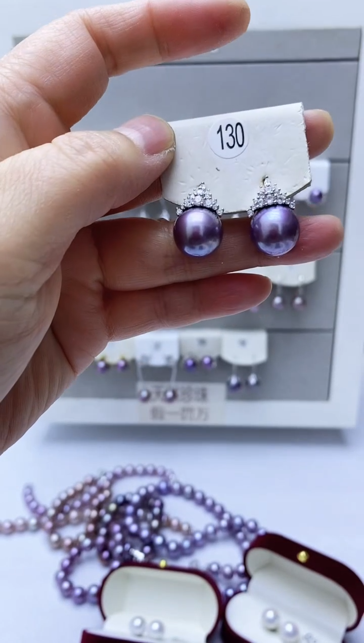 【闪购商品】淡水珍珠耳饰银S925镶嵌130
