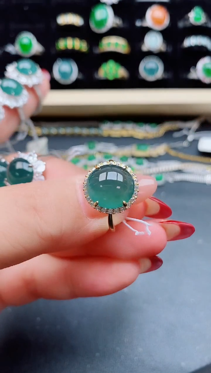 【闪购商品】翡翠戒指银S925镶嵌508501