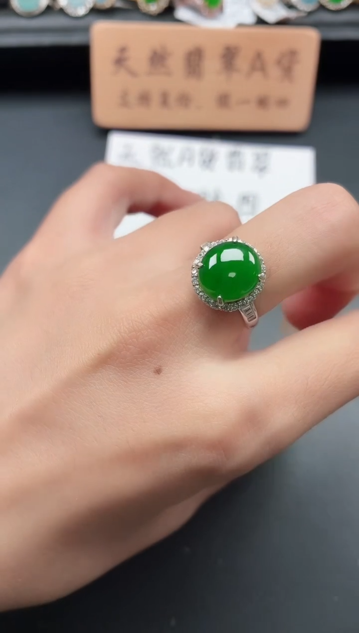 银S925镶嵌戒指翡翠111