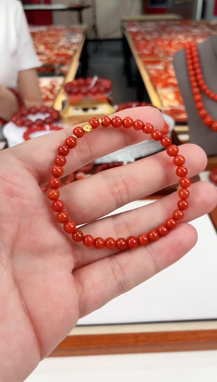 南红玛瑙瓦西手串diy5+银S925镶嵌一个/条