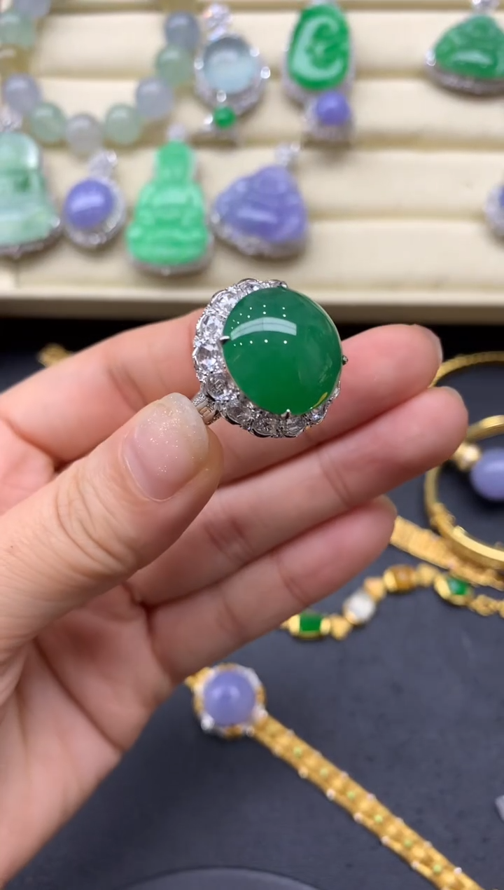 【闪购商品】翡翠戒指18K金镶嵌643-中国好珍宝