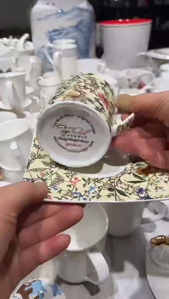 骨瓷隆达骨瓷咖啡杯碟1套