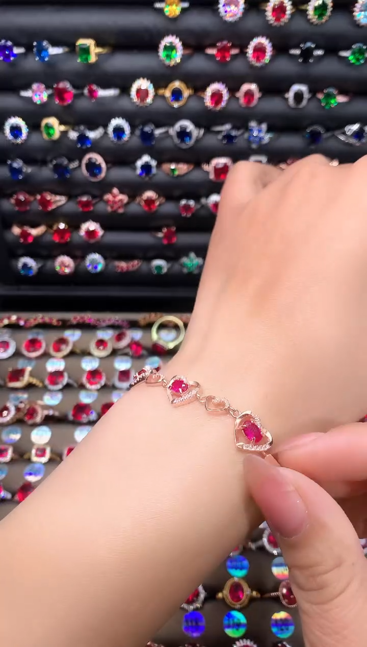 【闪购商品】红宝石手链银S925镶嵌1