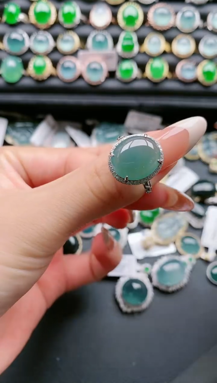 【闪购商品】翡翠戒指银S925镶嵌11111