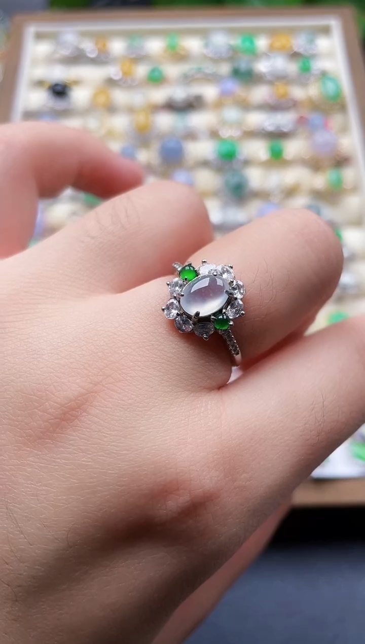 银S925镶嵌戒指翡翠27