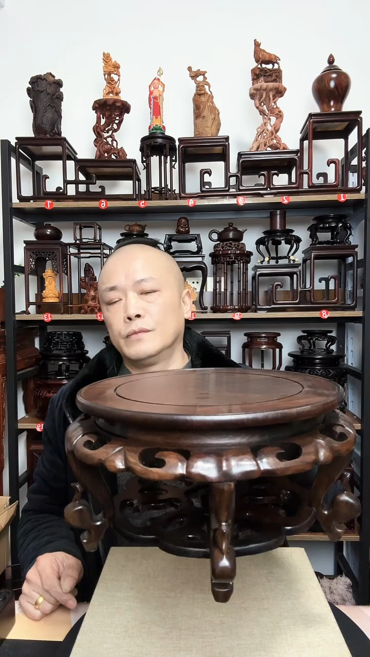 紫砂八****周底座木底座2个