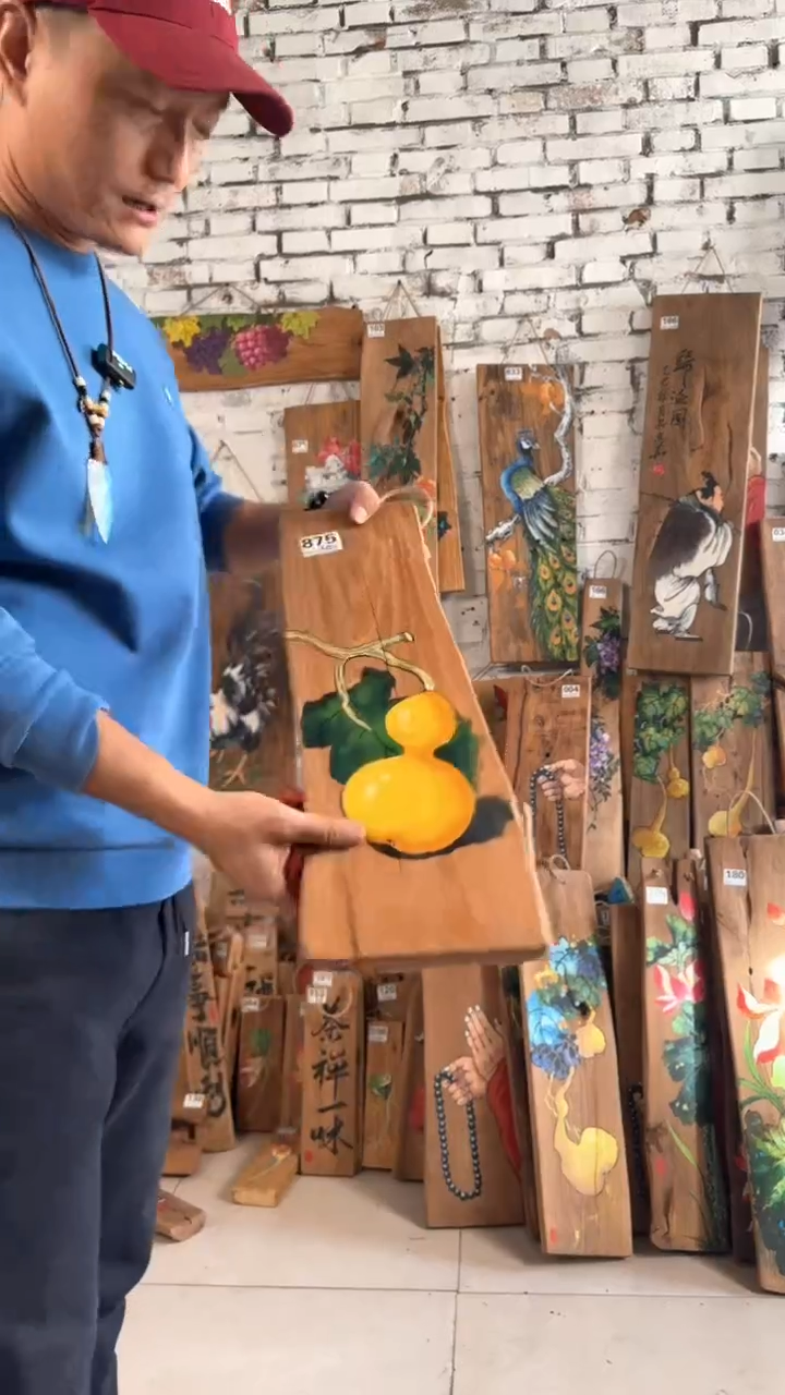 吊坠桃核875号门板画