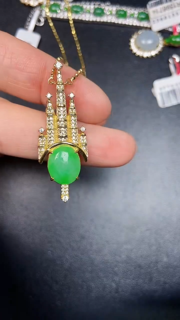 银S925镶嵌戒指翡翠5300