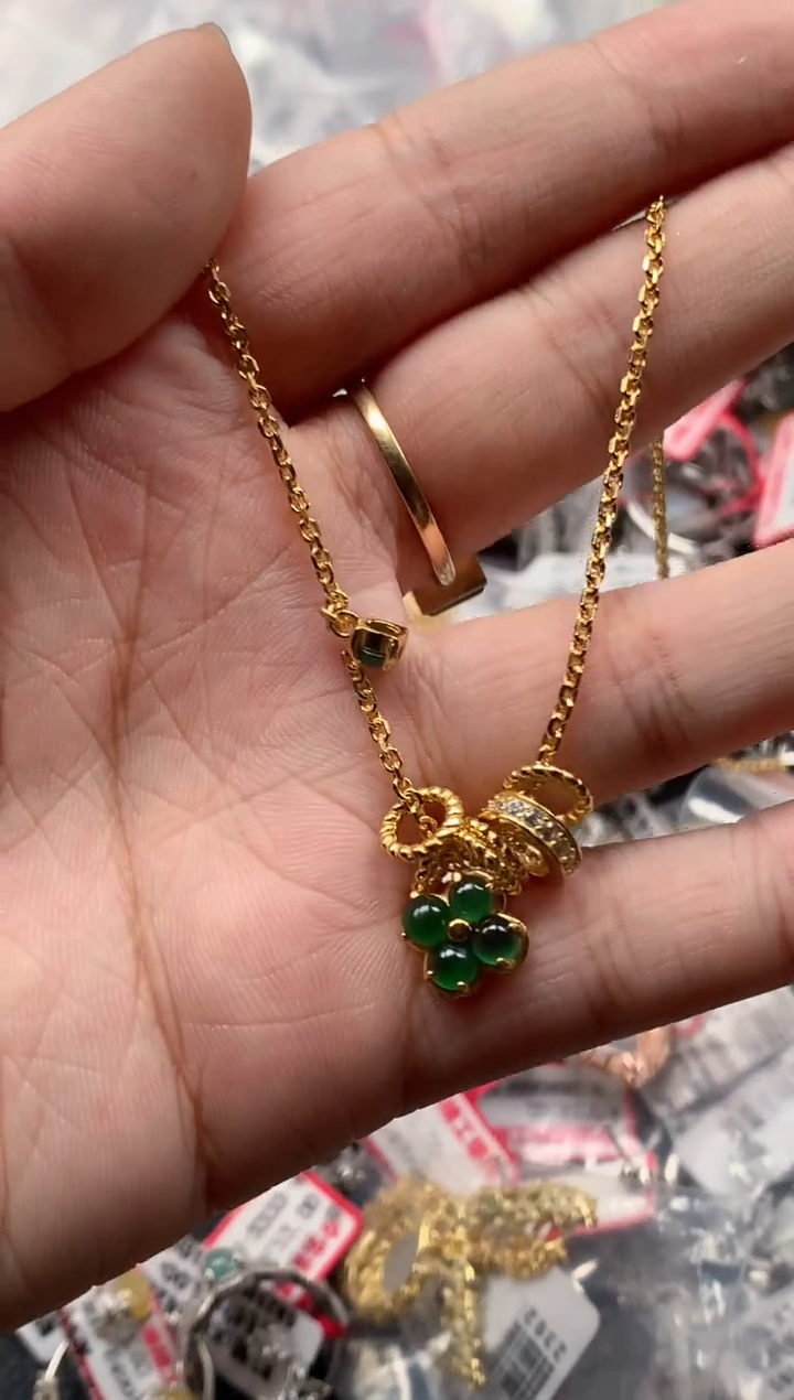 银S925镶嵌戒指翡翠半***人天然A货缅甸翡翠