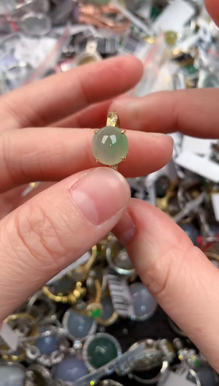 银S925镶嵌戒指翡翠111                6