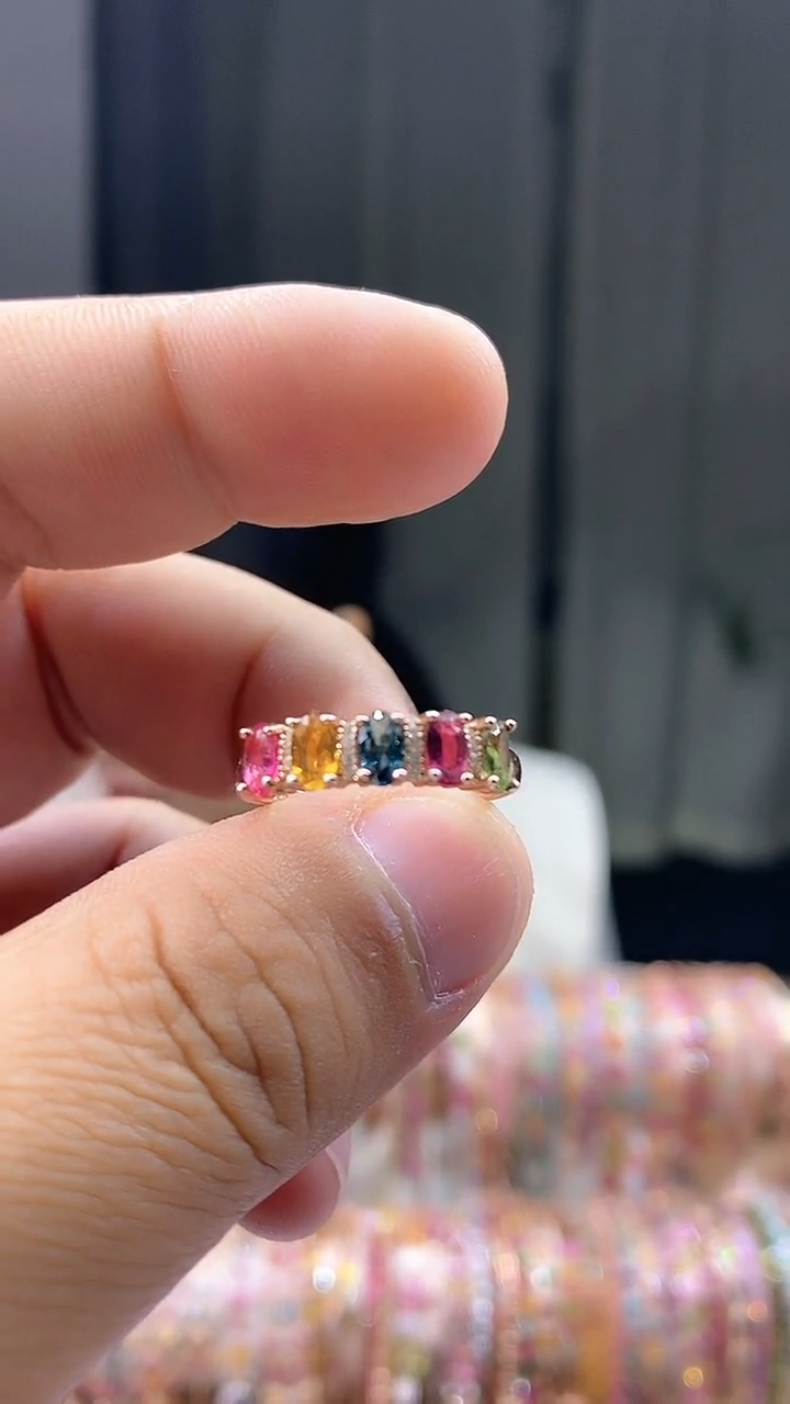 【闪购商品】碧玺戒指银S925镶嵌3543543543