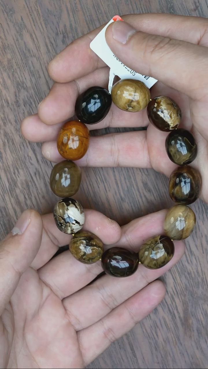 【闪购商品】琥珀裸石未镶嵌缅甸枣珠手串微瑕