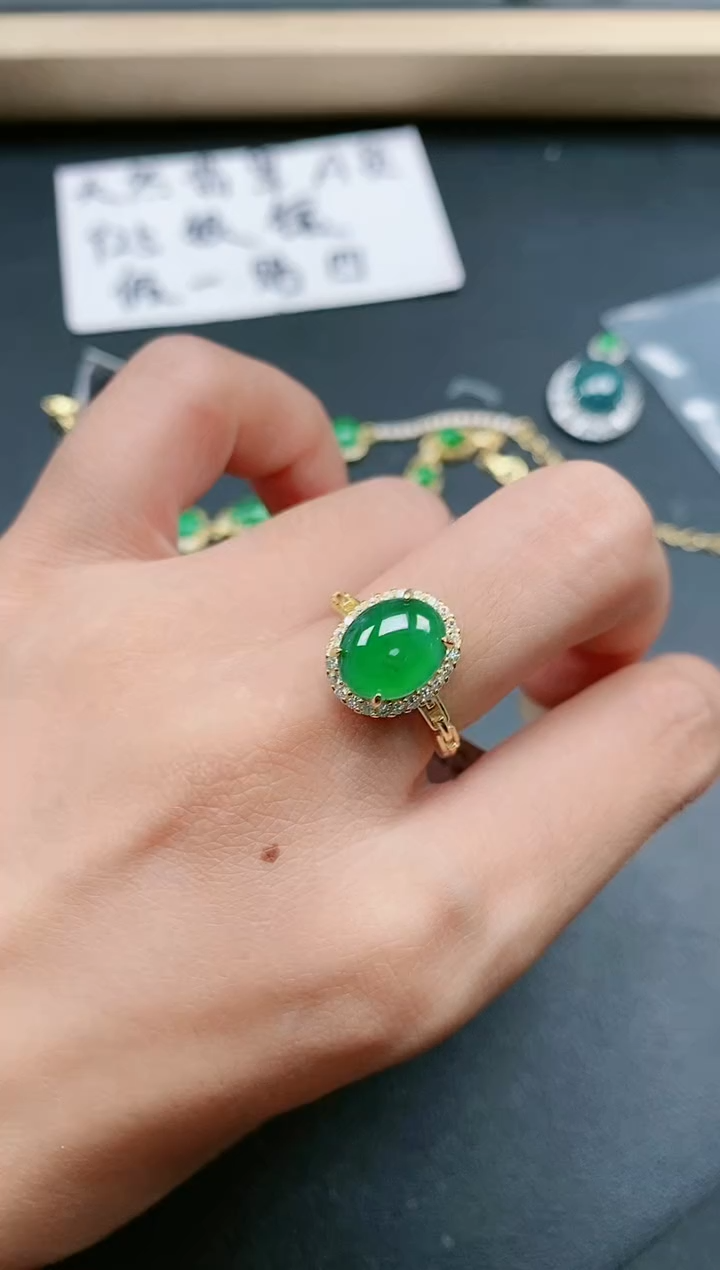 翡翠戒指银S925镶嵌11111