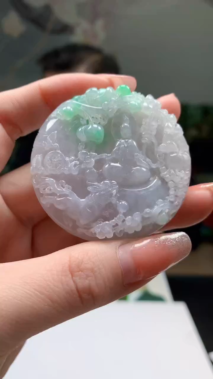 【闪购商品】定制翡翠未镶嵌1044ry-毛货挂件34