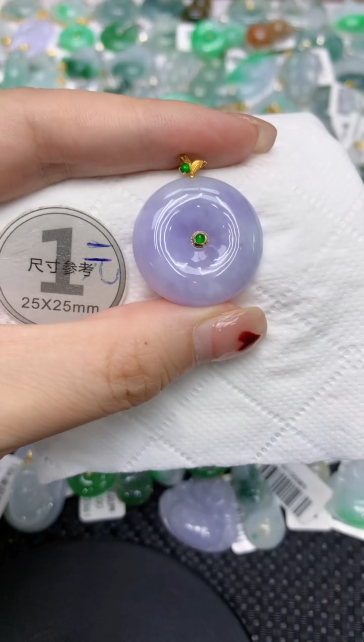 翡翠18K金镶嵌颈饰11111111