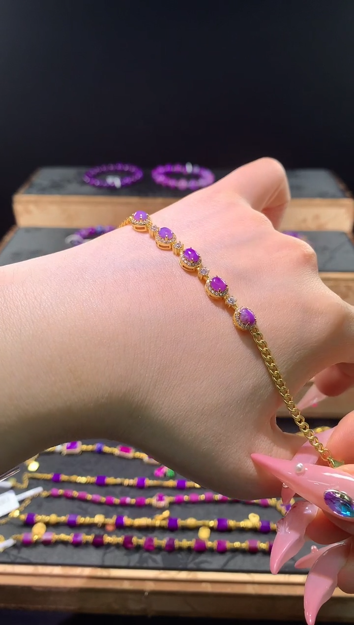 苏纪石（舒俱来）银S925镶嵌，手链