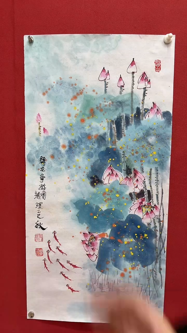 国画手绘原稿-张思俭-荷花-2平尺