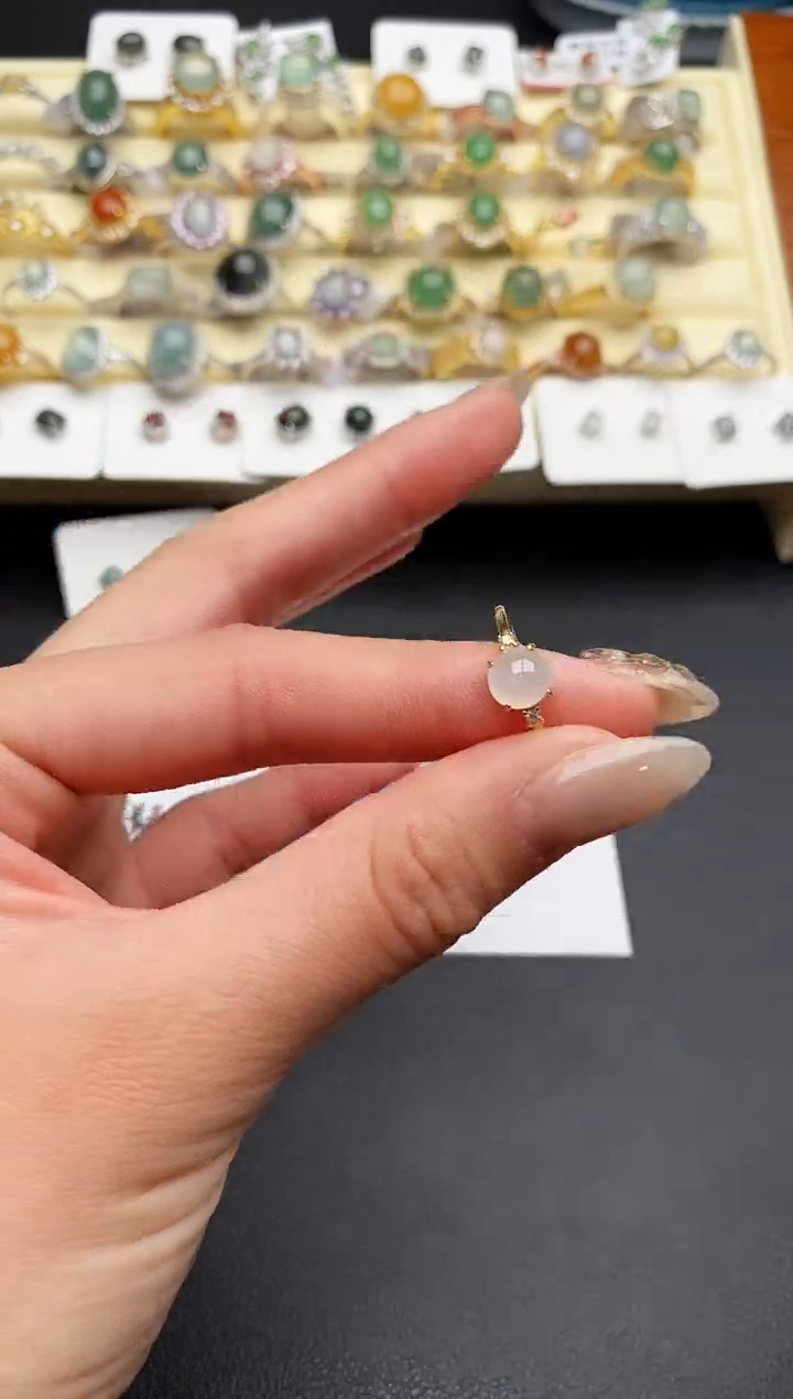 【闪购商品】翡翠戒指银S925镶嵌44444444+7