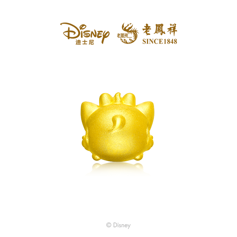 老凤祥联名款迪士尼系列俏皮玛丽猫黄金足金转运珠女礼物升学礼
