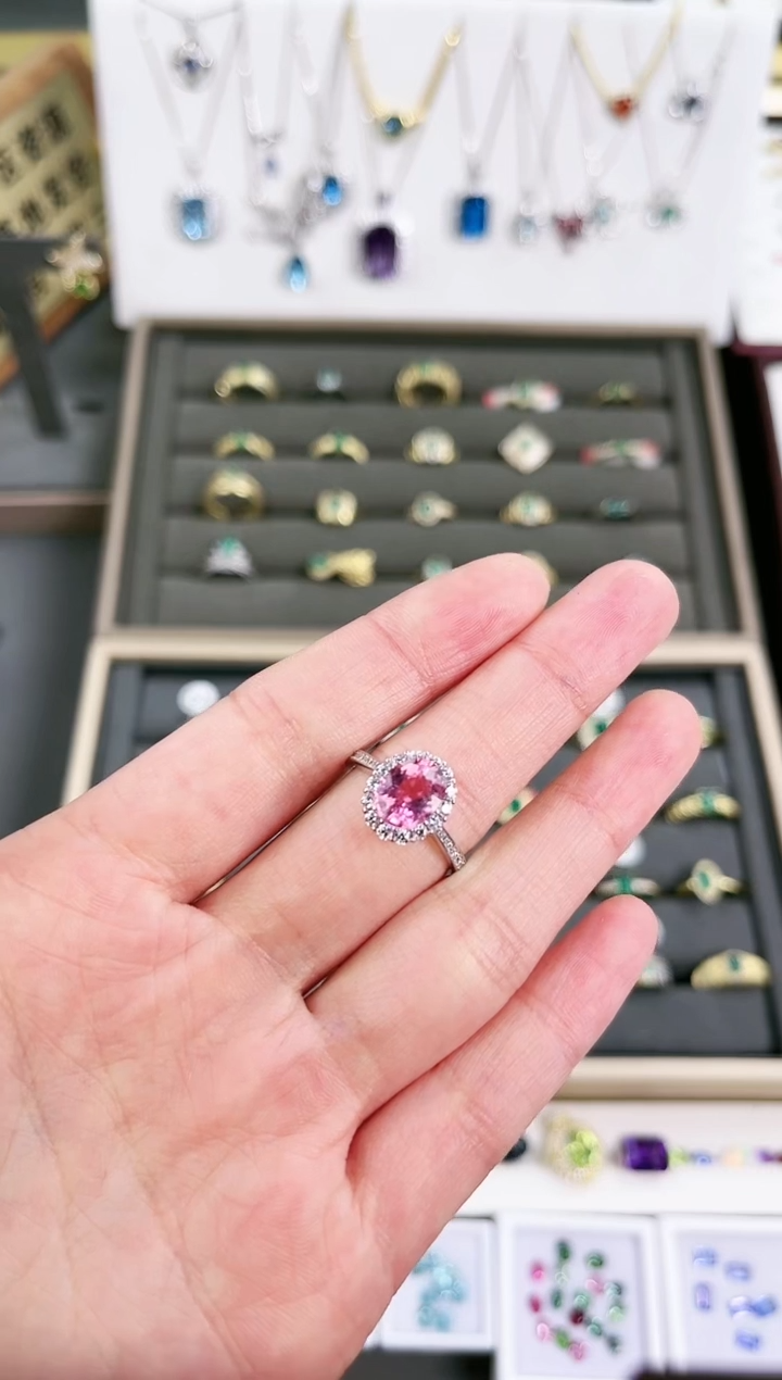 【闪购商品】碧玺戒指银S925镶嵌k610