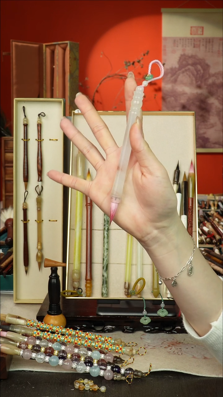 廊****法号闪孤品高货毛笔链接 清水试笔 蘸墨不退