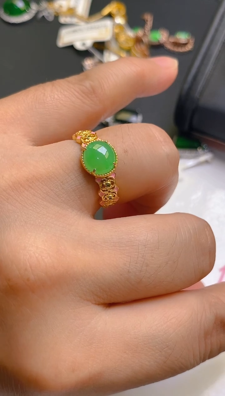 【闪购商品】翡翠耳饰银S925镶嵌天然A货翡翠1