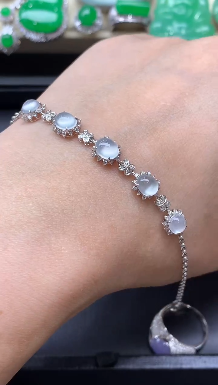 18K金镶嵌手链翡翠629-中国好珍宝