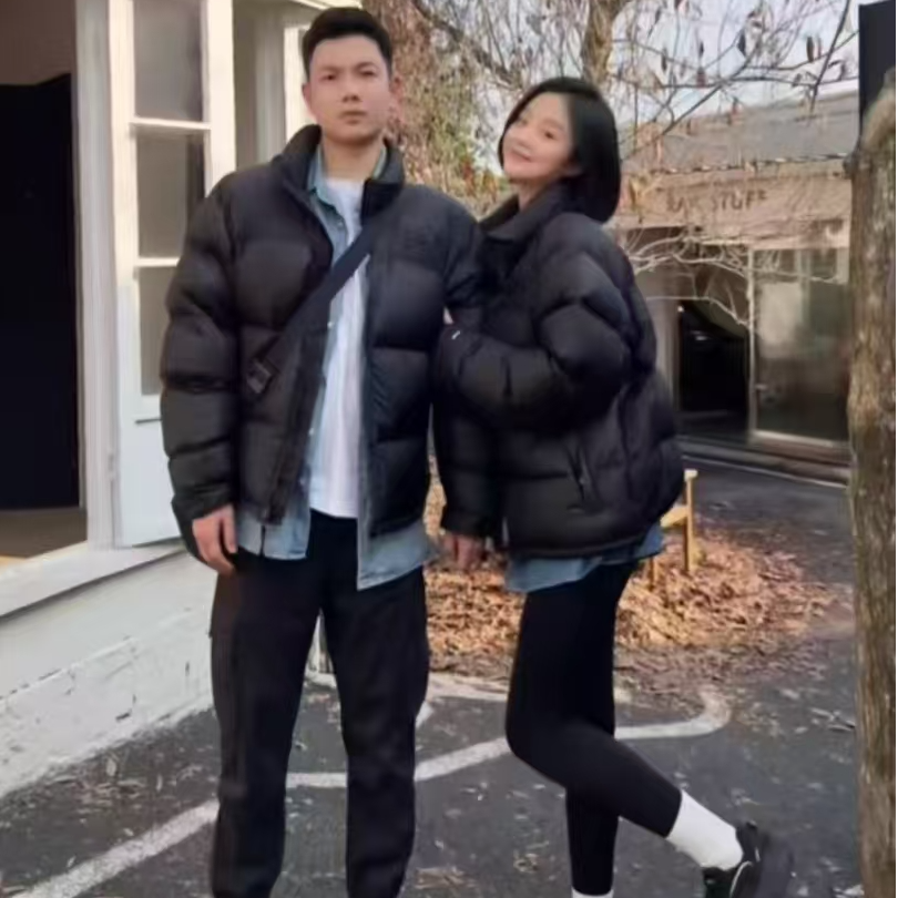 96长袖美版男女同款冬季保暖防寒加厚拉链面包服外套