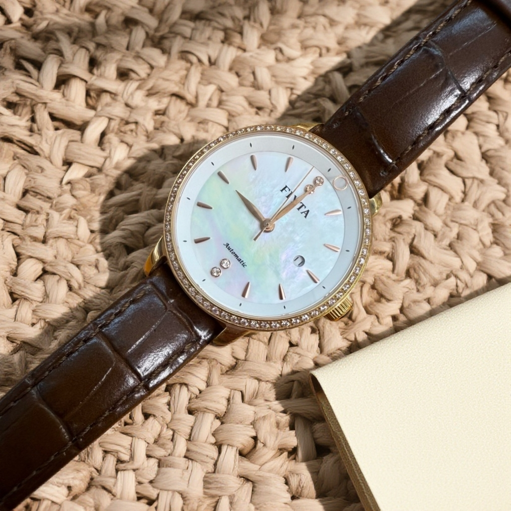 95新 Marc Jacobs/莫杰  飞亚达深棕色手表 1896 1758 