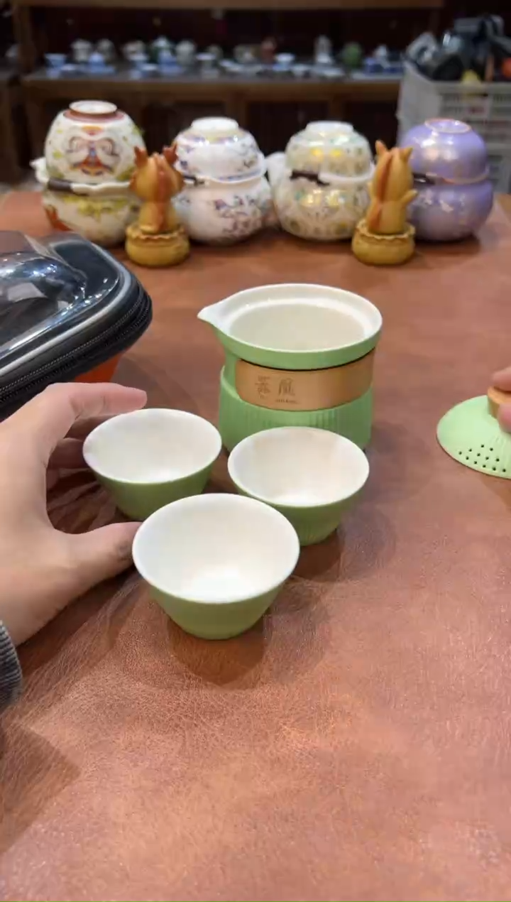 真的很便宜会开片的旅行茶具