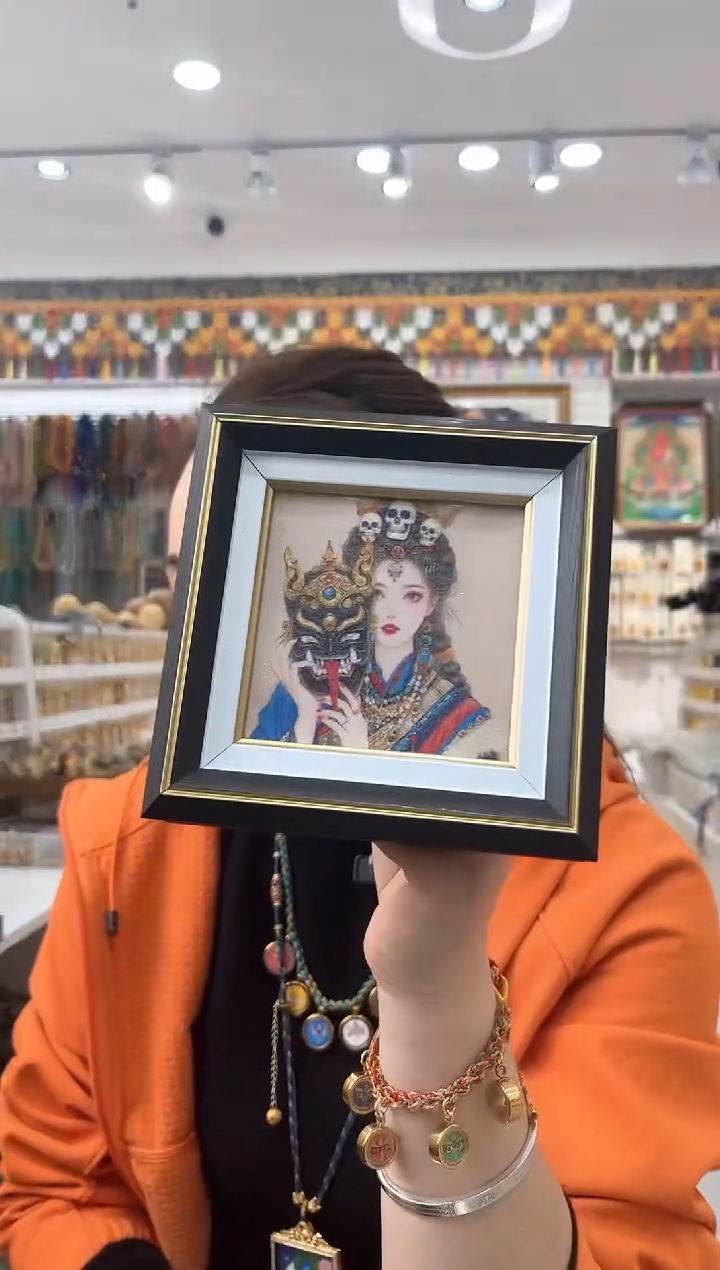 装裱画扎基拉姆  半手绘唐卡（非质量问题 不退不换）