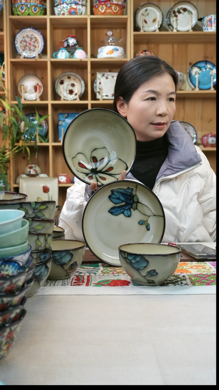 瓷片小可陶瓷高温米饭碗大深盘各6只大碗两只