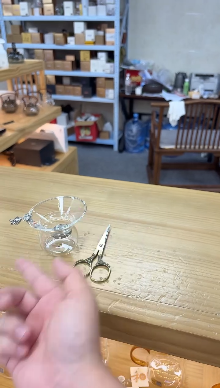 禾器-银鱼茶漏-不锈钢+梅花茶剪