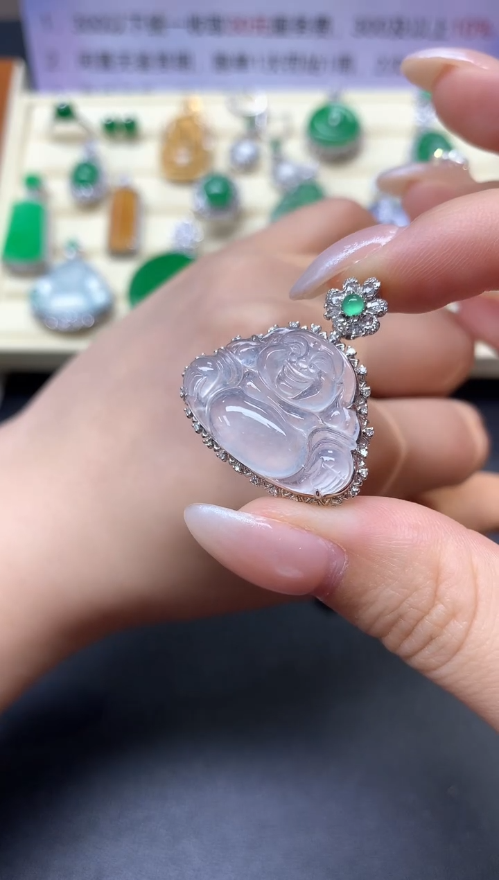 【闪购商品】翡翠吊坠(不含链)18K金镶嵌吊坠|5800+580