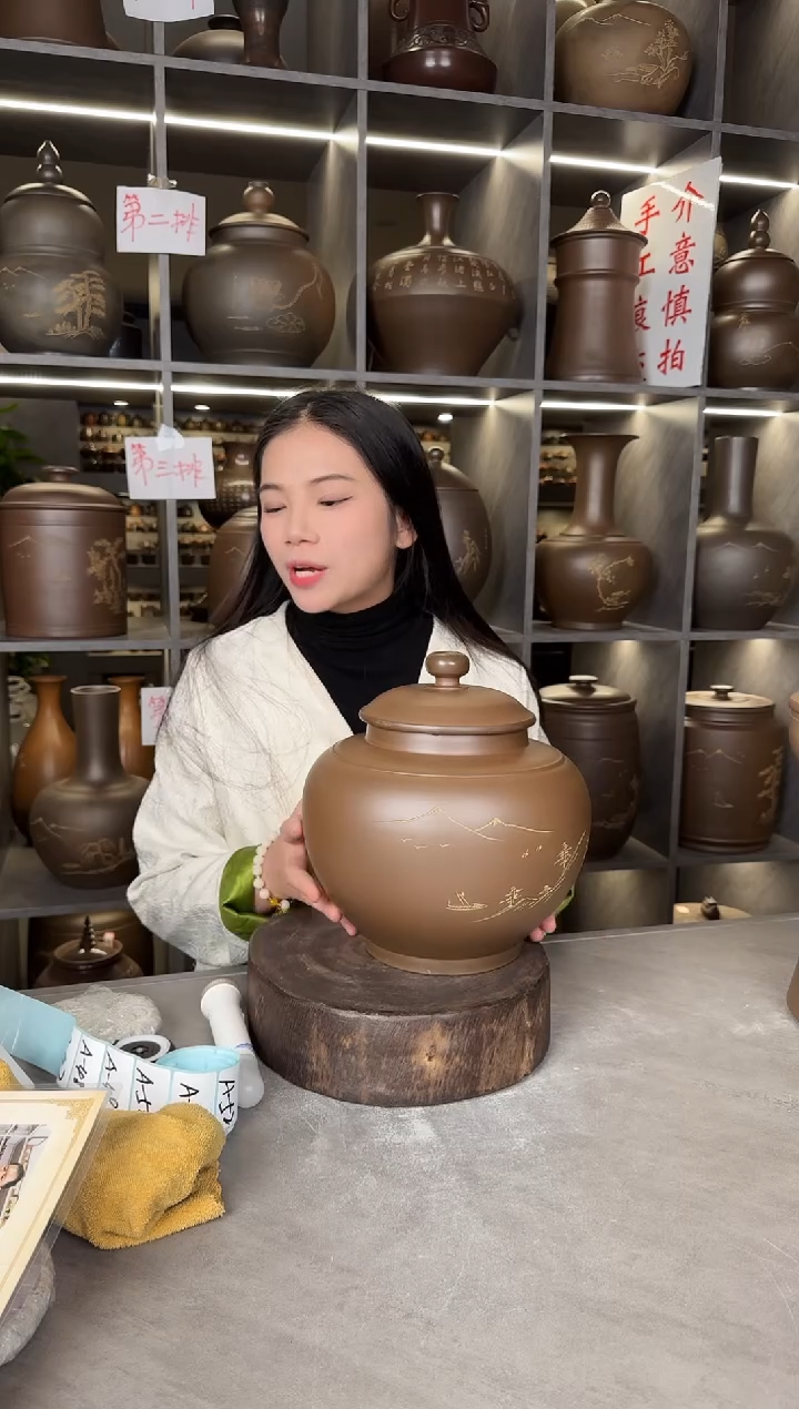 【闪购商品】罐本陶手作坭兴陶1-2斤装茶叶罐手工痕迹